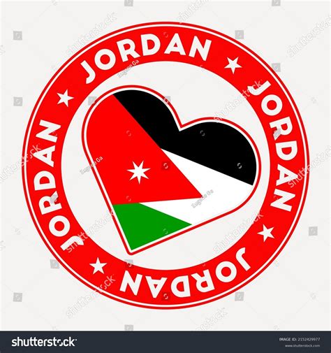 Jordan Heart Flag Badge From Jordan With Love Royalty Free Stock Vector 2152429977