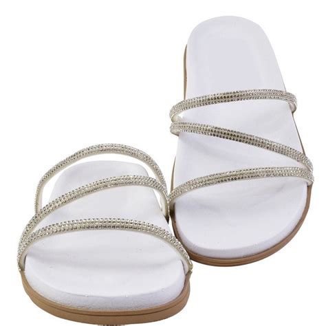 Birk Feminina De Pedraria Papete Birken Sand Lia Rasteirinha Chinelo