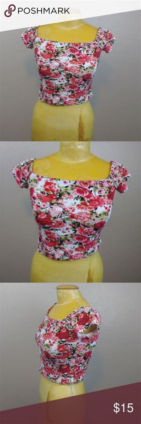 Gianni Bini Floral Off Shoulder Crop Top Off Shoulder Crop Top