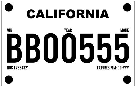 Printable License Plate Template Pdf Free Printable