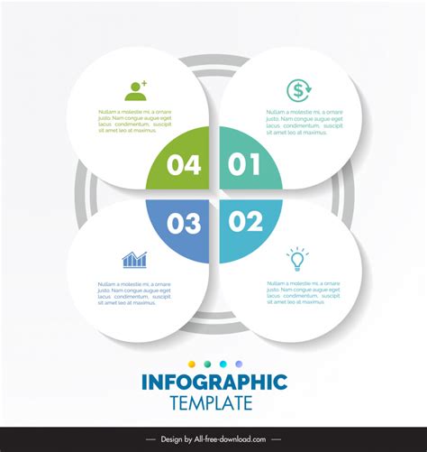 4 Options Infographic Template Symmetric Rounded Shapes Vectors Images