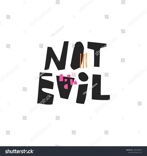 Not Evil Hand Drawn Black Lettering Stock Vector (Royalty Free) 1304499262 | Shutterstock