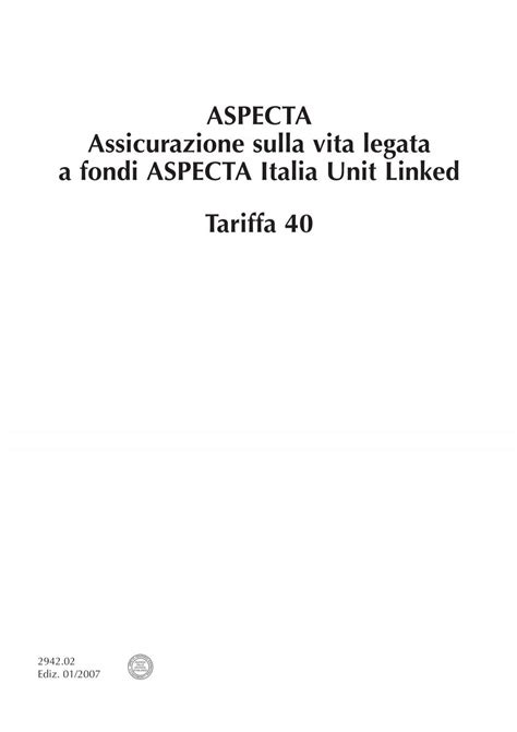 ASPECTA Assicurazione sulla vita legata a fondi ASPECTA Italia
