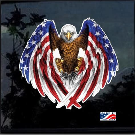 American Flag Bald Eagle Full Color Decal Sticker | Custom Made In the ...