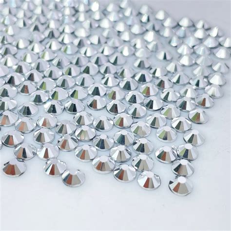 Silver Glass Rhinestones Flat Back Rhinestones Glass Etsy