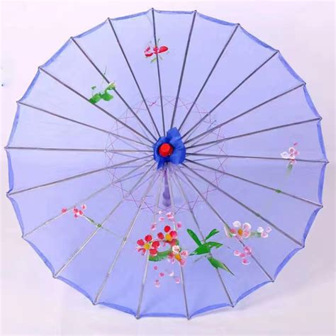 Oriental Classical Craft Bamboo Hand Painted Silk Parasol