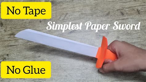 Paper Sword Tutorial Simplest Paper Sword No Tape No Glue