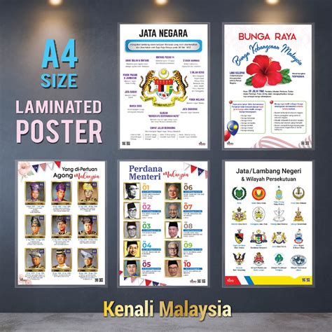 A4 Laminated Poster Sejarah Malaysia Madani School Decor Hiasan Sekolah