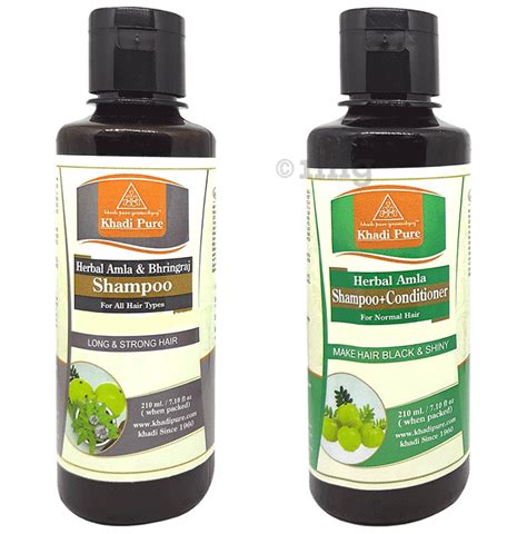 Khadi Pure Combo Pack Of Herbal Amla Bhringraj Shampoo Herbal Amla