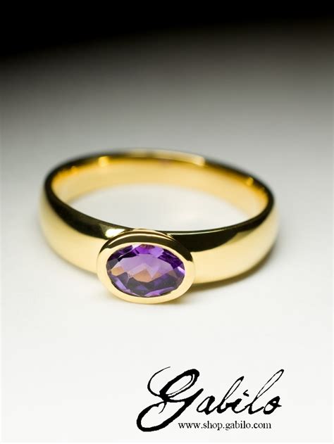 Золотое кольцо с аметистом с сертификатом МГУ 9796