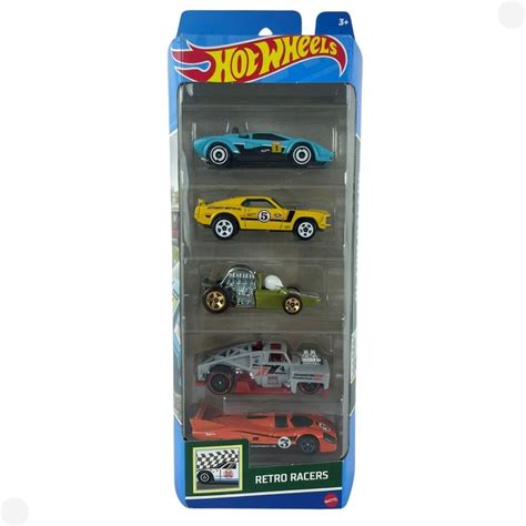 Carrinhos Hot Wheels Retro Races Pacote 5 Miniaturas Escala 1 64 HTV50 Mattel Shopee Brasil