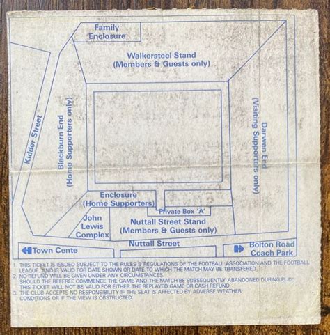 Original Division Two Ticket Blackburn Rovers V Wolverhampton