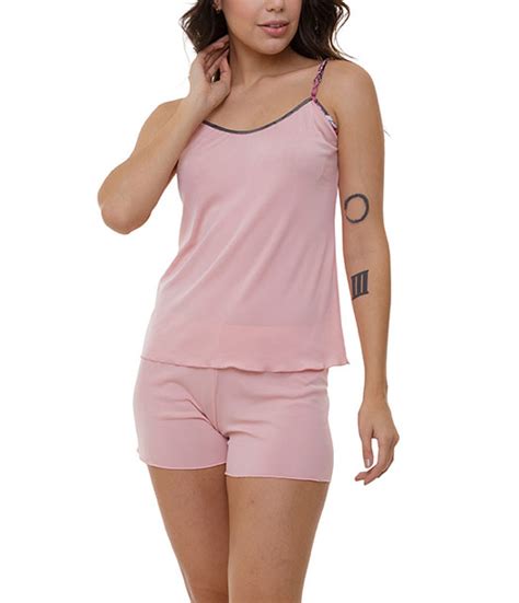 Short Doll Liganete Alcinha Lella Rosa Claro Lingerie Br