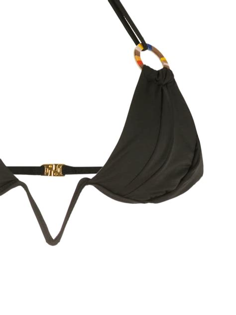 Amir Slama Ring Detail Halterneck Bikini In Black Modesens