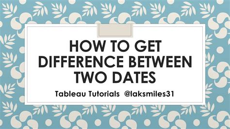 Advanced Datediff Function In Tableau Today S Top Tip Youtube