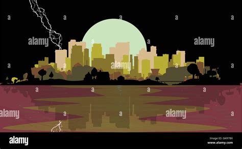 Lightning Strike City Stock Vector Image & Art - Alamy