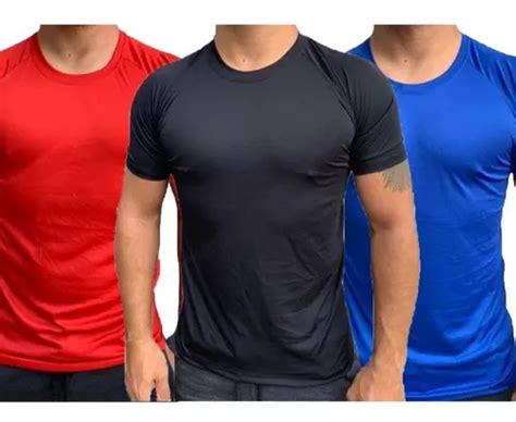 Kit Camiseta Masculina Dry Fit Malha Fria Academia Fitness Desconto