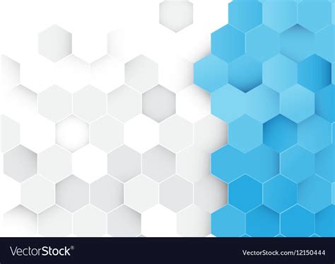 Abstract Blue And White Hexagons Background Vector Image