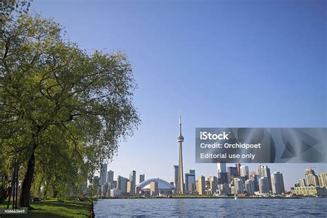 toronto waterfront skyline stock photo  image  blue