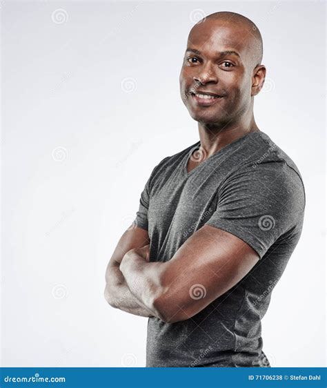 Handsome Fit Man With Folded Arms Stock Photo Image Of Assured