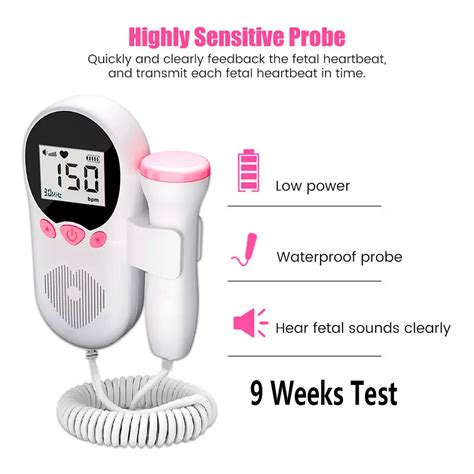 Doppler Fetal Port Til Monitor Prenatal De Latido Del Coraz N Detector