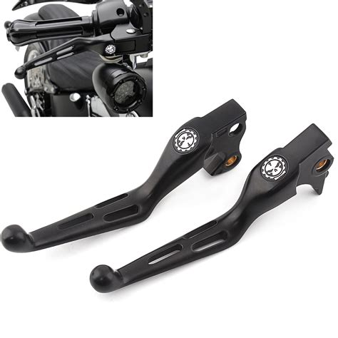 Sportster Clutch Brake Lever Black Skull Hollow Cut Design Sma