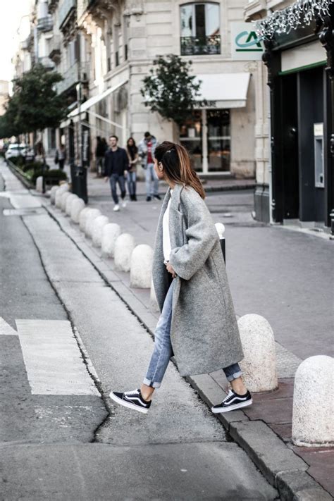 Oversize Grey Coat And Vans June Sixty Five Blog Mode Tenues Manteau D Hiver Manteau Gris