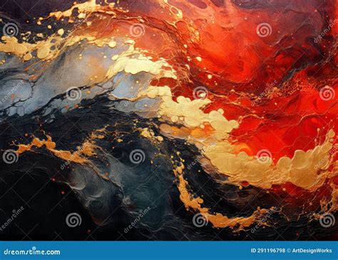 Frozen Flames Abstract Digital Painting With Oil Paint Texture Effect