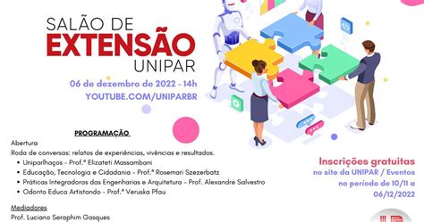 Unipar Promove Ii Salão De Extensão Em Dezembro Universidade Paranaense