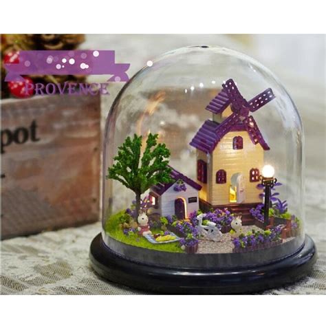 Handmade Doll House Furniture Miniatura Diy Led Small Night Provence