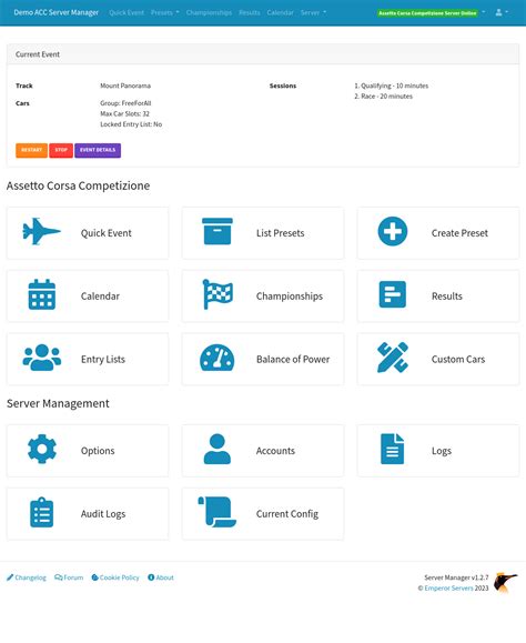 Assetto Corsa Competizione Server Manager | Emperor Servers