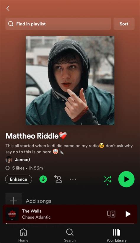 Mattheo Riddle Spotify Playlist Playlist Riddles Spotify Playlist