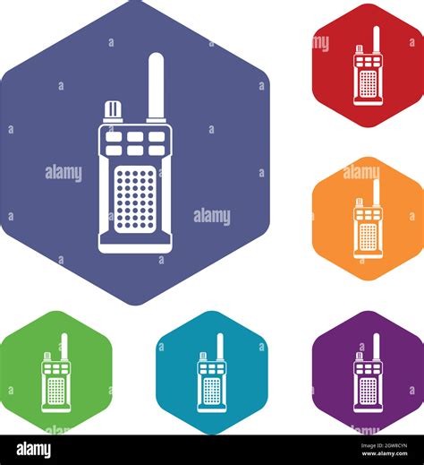 Portable Handheld Radio Icons Set Stock Vector Image Art Alamy