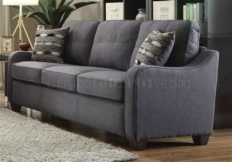 Cleavon Ii Sofa Loveseat In Gray Linen By Acme W Options