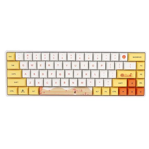 129 Keys Yellow Autumn Keycap Set XDA Profile PBT Sublimation Keycaps