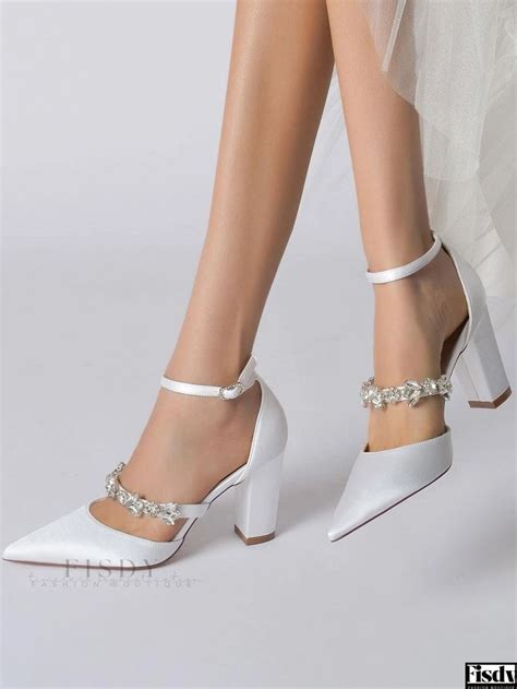 Fisdy Elegantes Zapatos De Novia Para Mujer Tacones De Punta De