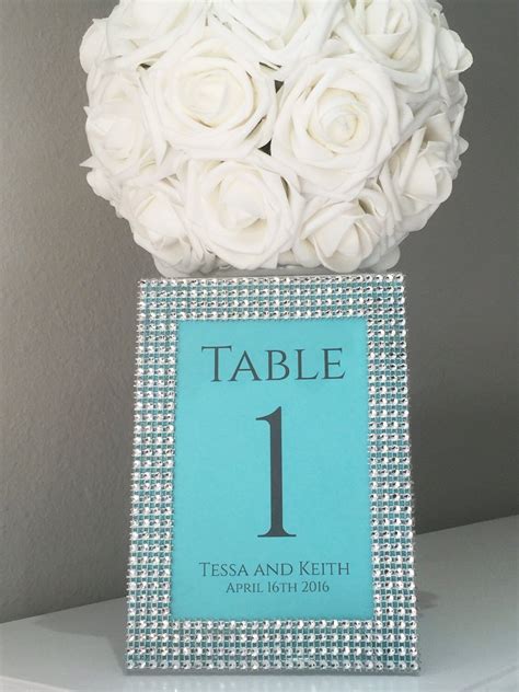 5×7 Rhinestone Frame With Table Number Personalized With Bride And