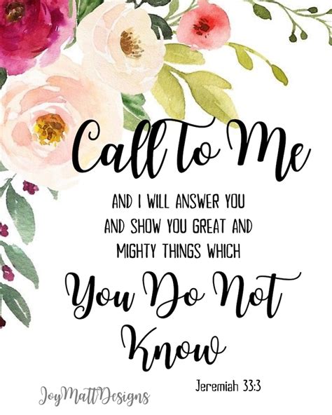 Call To Me And I Will Answer You Jeremiah Bible Verse Etsy