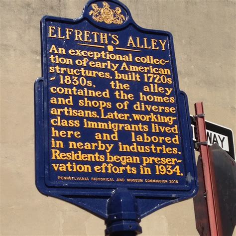 Read the Plaque - Elfreth's Alley - one of the oldest street still in ...