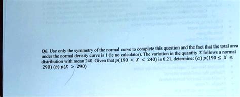 Solvednormal Curve Complete This Question And The Fact That The Total