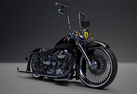 3D Model Custom Motorcycle Lowrider - TurboSquid 1706439