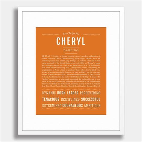 Cheryl | Name Art Print | Personalized art print, Descriptive words, Names