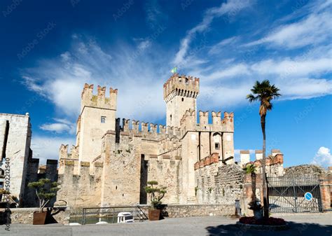 Sirmione castle, Lake Garda, Lombardy region, Italy Stock Photo | Adobe ...