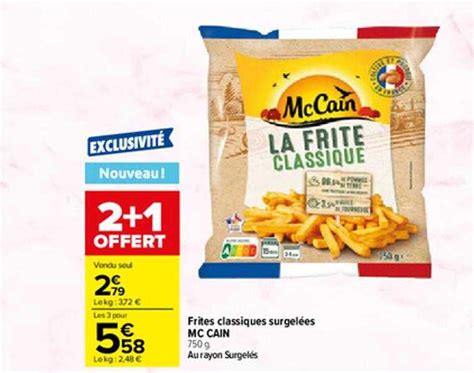 Promo Frites Classiques Surgel Es Mc Cain Chez Carrefour Icatalogue Fr