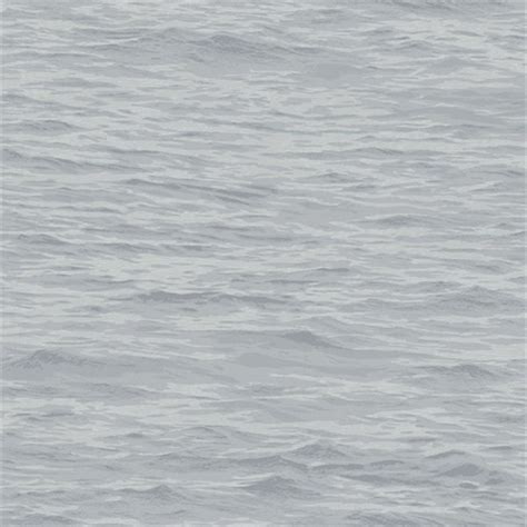 Dark Grey Grey Ocean Waves Screen Print Wallpaper