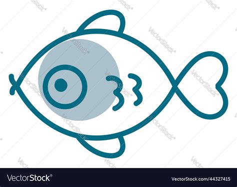 Blue fish on a white background Royalty Free Vector Image