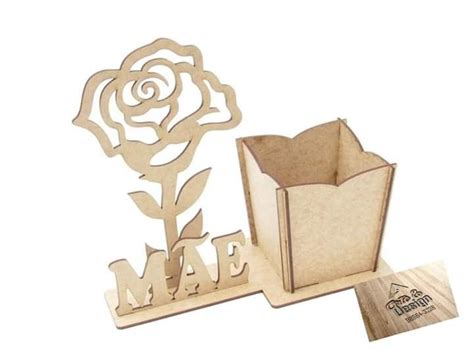 Wooden Rose Cutout In A Box