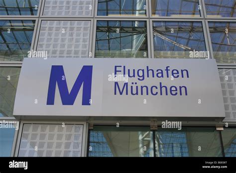 Sign Flughafen Muenchen Airport Munich Bavaria Germany Europe