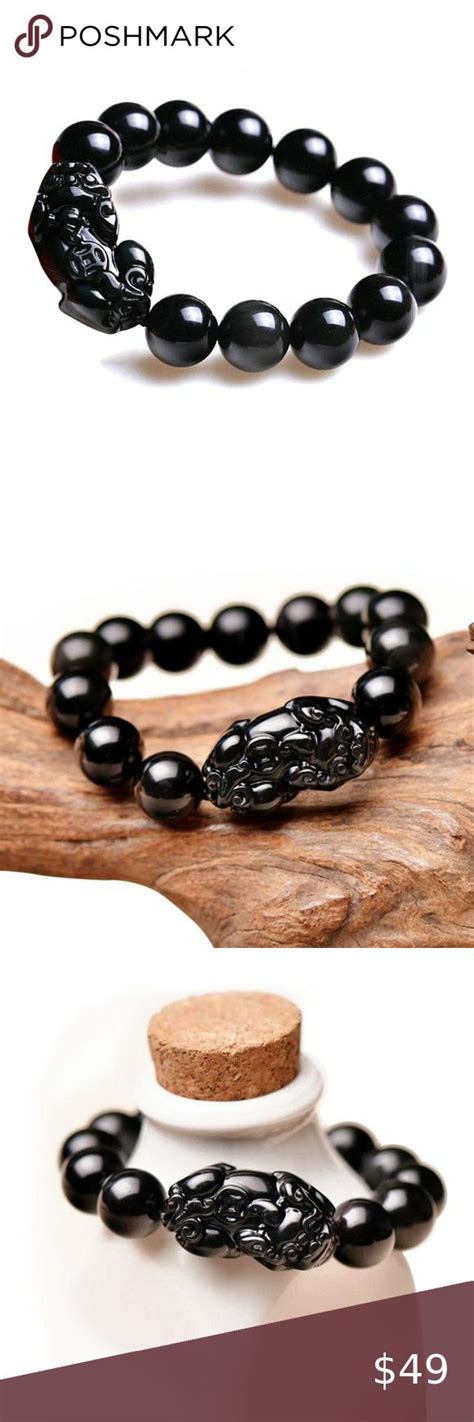 Pi Yao Wealth Black Stone Bracelet One Size Stone Bracelet Nature