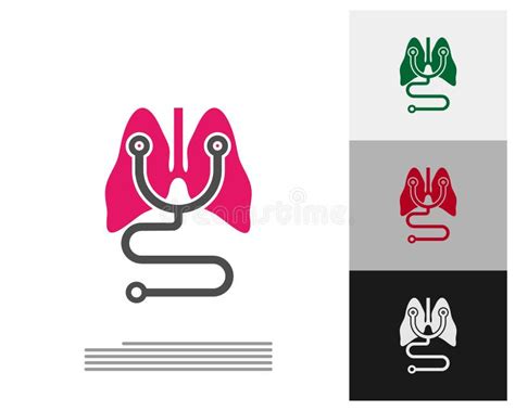 Set Of Stethoscope With Lungs Logo Template Design Vector Emblem